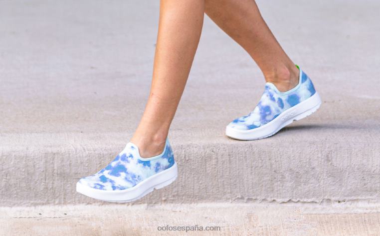 teñido anudado aguamarina 0R40F73 zapato bajo oomg eezee para mujer OOFOS