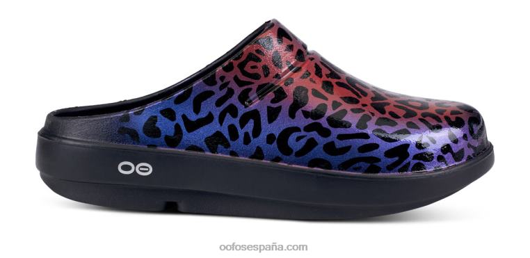 leopardo arcoiris 0R40F98 zuecos oocloog de mujer edición limitada OOFOS