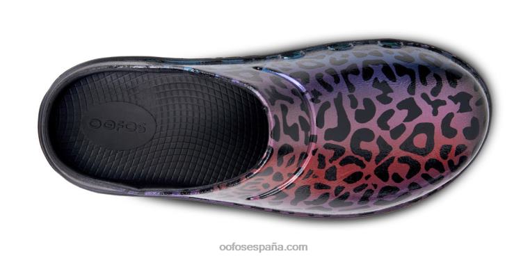 leopardo arcoiris 0R40F98 zuecos oocloog de mujer edición limitada OOFOS